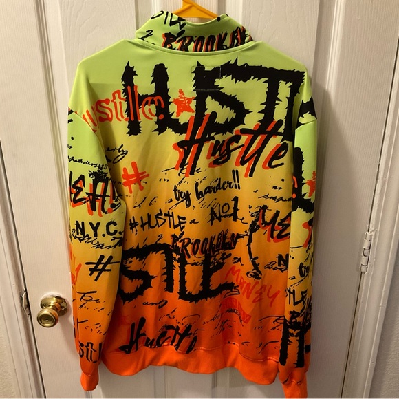 Encrypted  Neon Graffiti Hoodie - Picture 2 of 7
